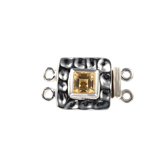 IB84 Silver Box Clasp with Citrine