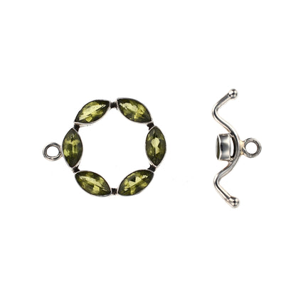 IB85 Silver Toggle Clasp with Peridot