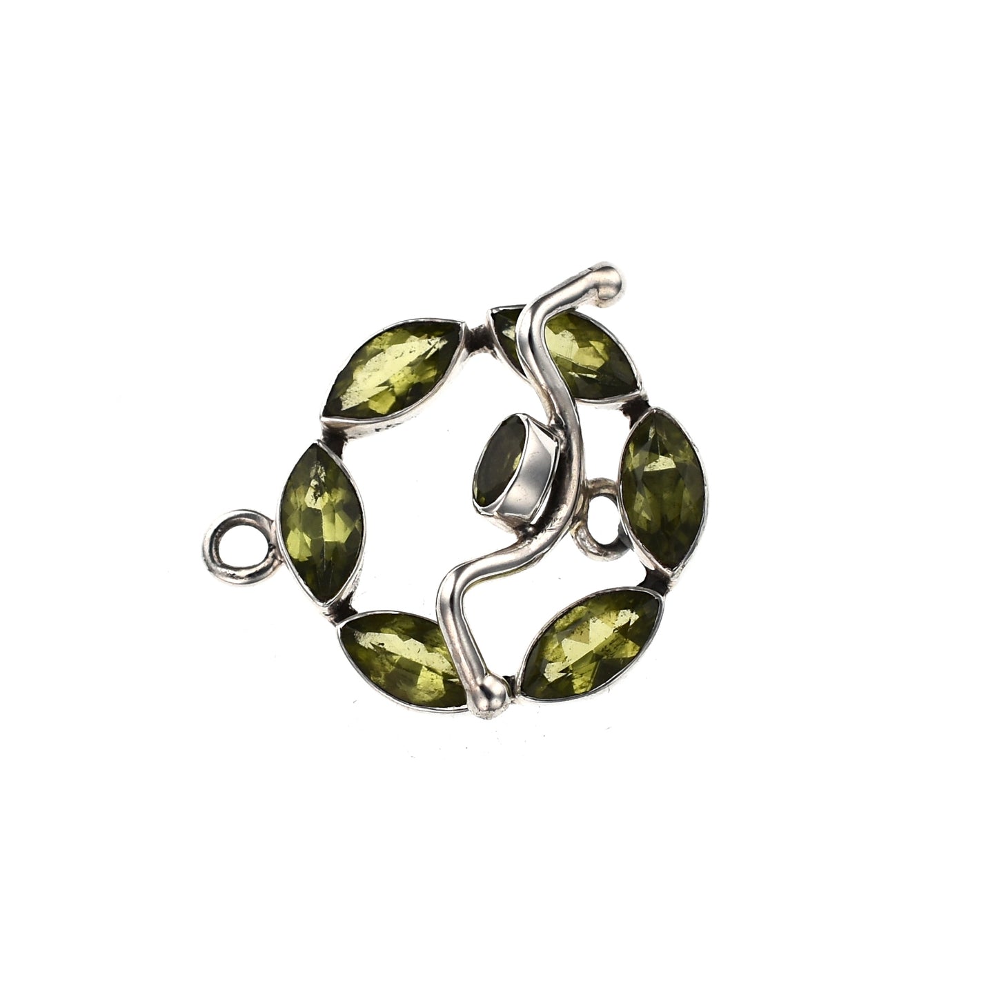 IB85 Silver Toggle Clasp with Peridot