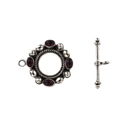 IB86 Silver Toggle Clasp with Garnet