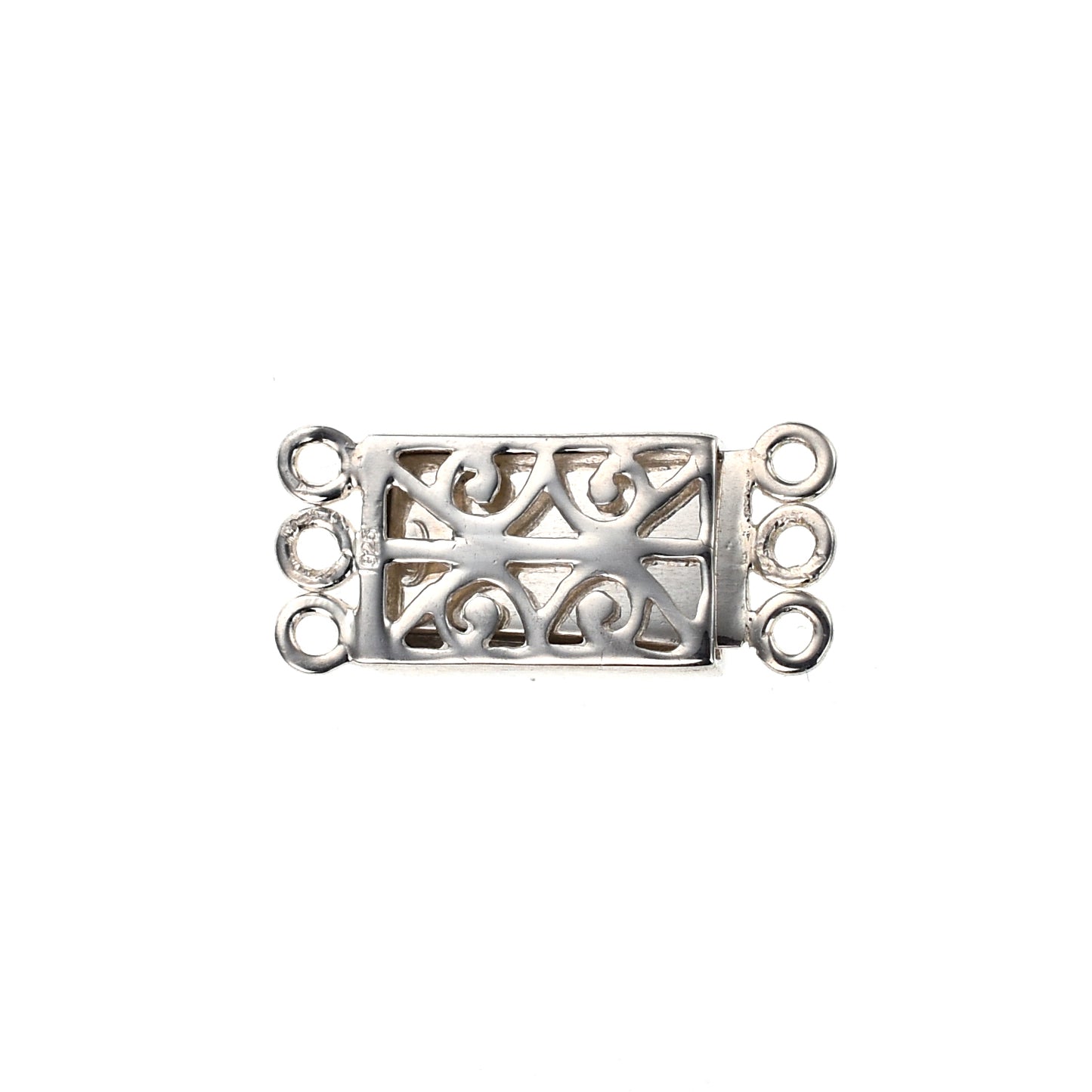 IB88 Silver 3-Strand Box Clasp