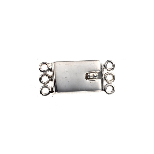 IB88 Silver 3-Strand Box Clasp