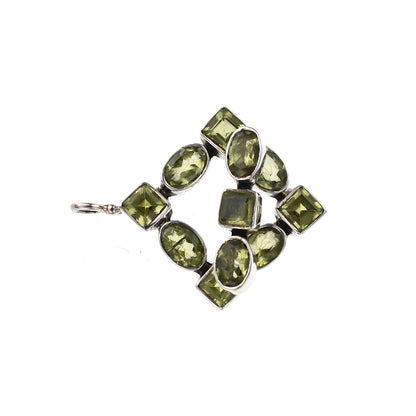 IB91 Silver Toggle Clasp with Faceted Peridot