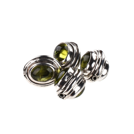 M11 Silver Bead with Peridot (8pcs)