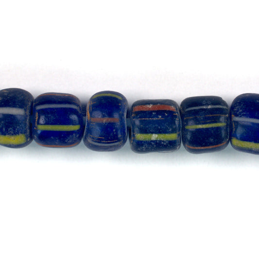 MH1101 Blue Striped Glass Bead