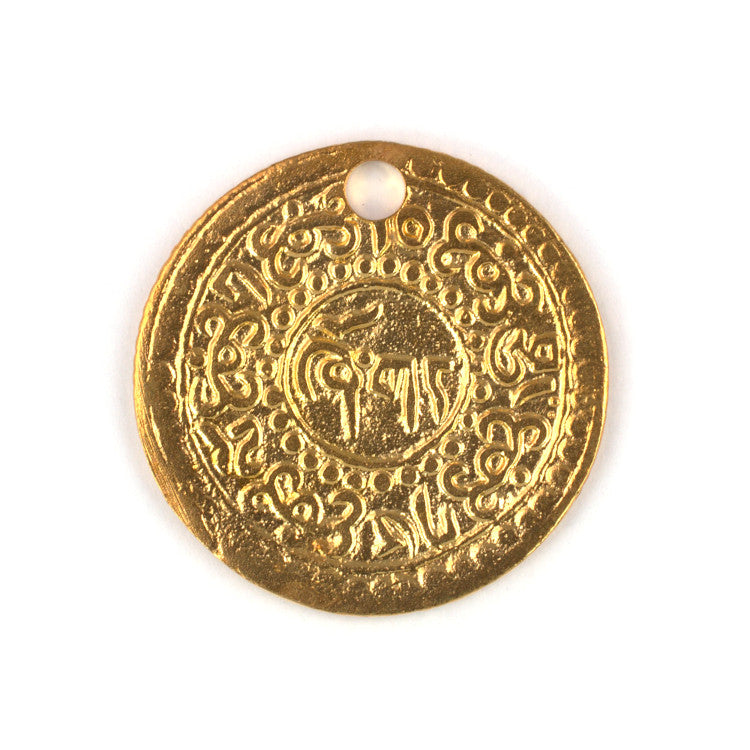ADR111 Brass Tibetan Coin Pendant