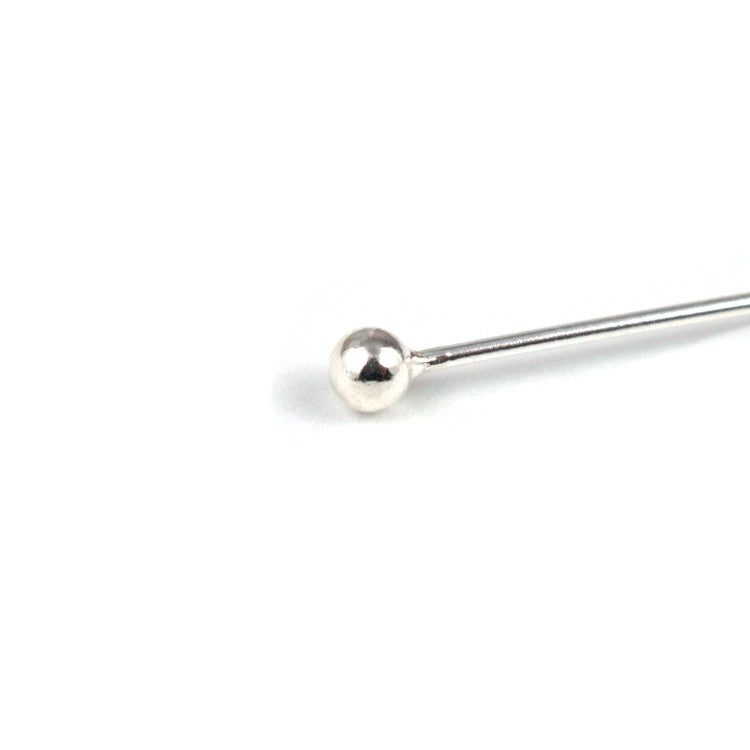 B124 Short Silver Headpin – 24 Gauge