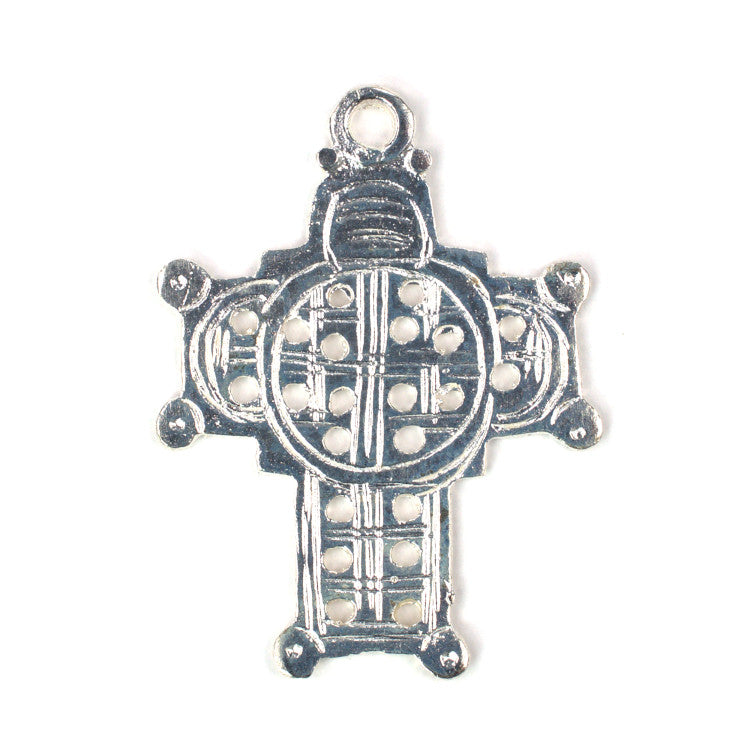 C503 Brass Ethiopian Cross Charm