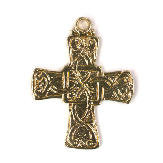 C505 Brass Ethiopian Cross Charm