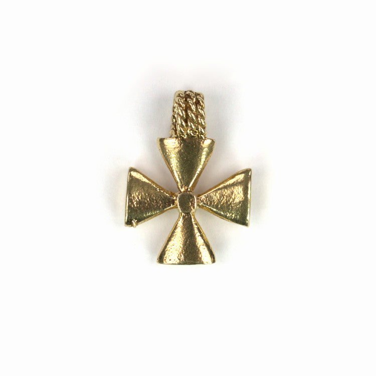 C510 Brass Ethiopian Cross Charm