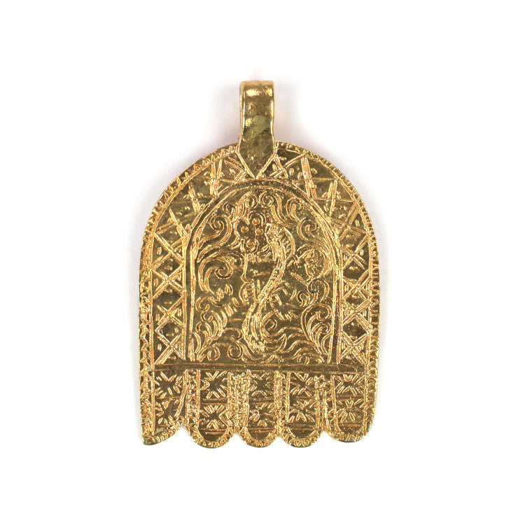 C589 Brass Hand of Fatima Pendant
