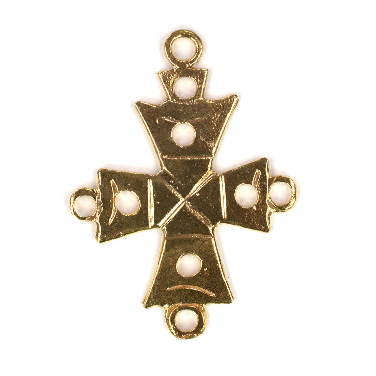 C595 Brass Mexican Cross Connector Charm