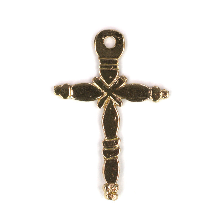 C606 Brass Mexican Cross Charm