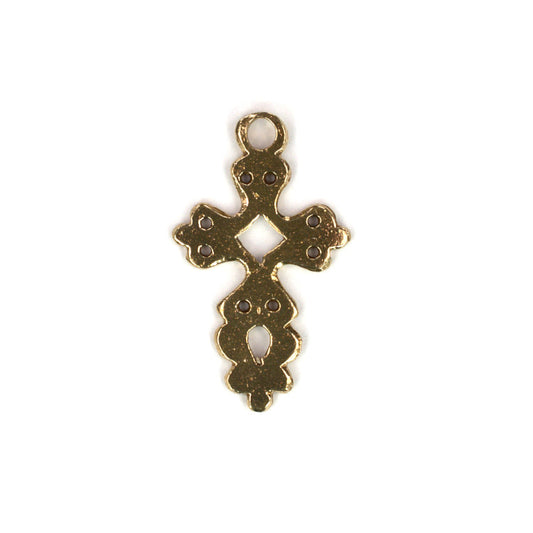 C607 Brass Mexican Cross Charm